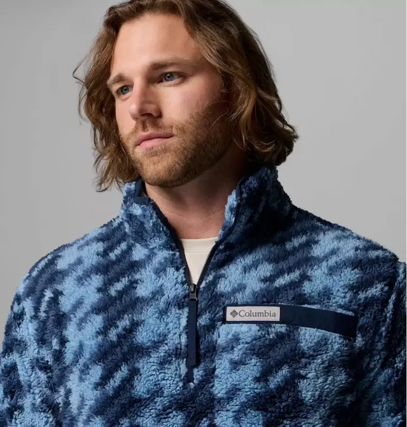 Columbia Mens Rugged Ridge High Pile Half Zip Fleece Jacket in Rainy Day Twill-3