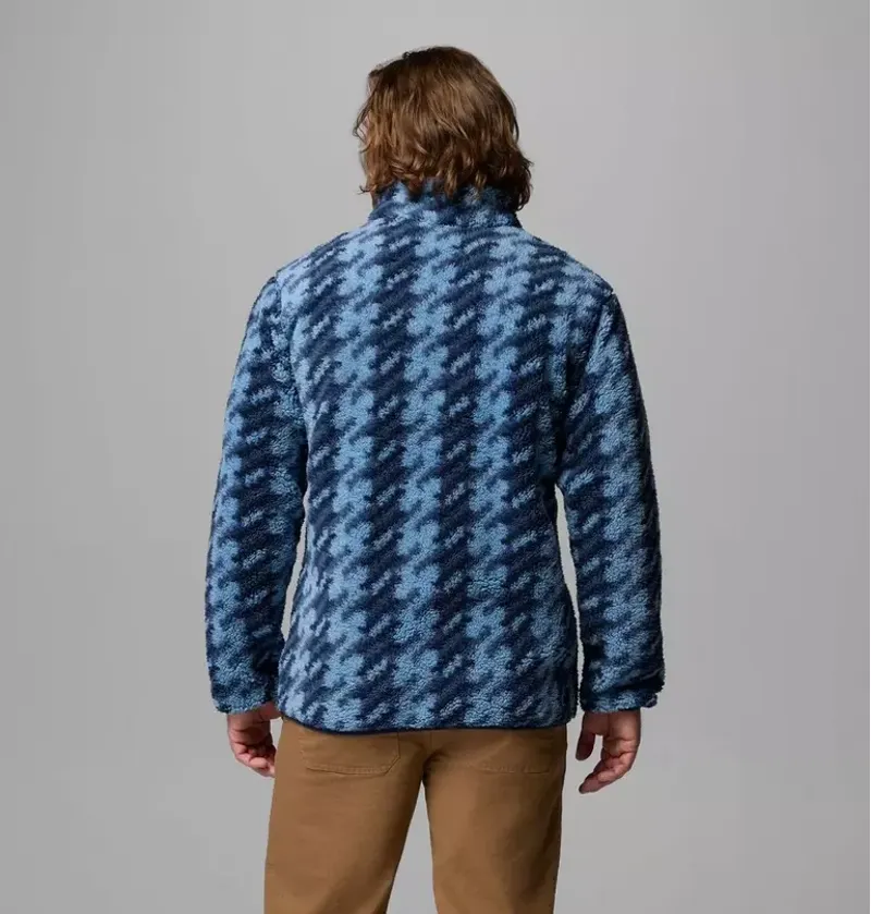Columbia Mens Rugged Ridge High Pile Half Zip Fleece Jacket in Rainy Day Twill-1