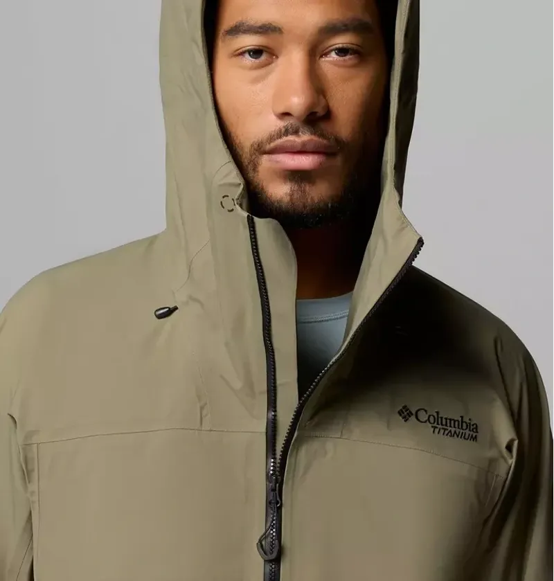 Columbia Mens Saudan Pro 3L Shell Waterproof Jacket in Stone Green-6
