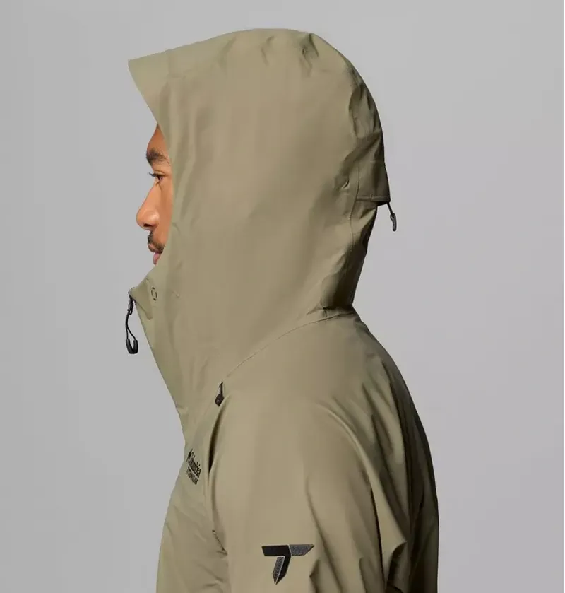 Columbia Mens Saudan Pro 3L Shell Waterproof Jacket in Stone Green-7