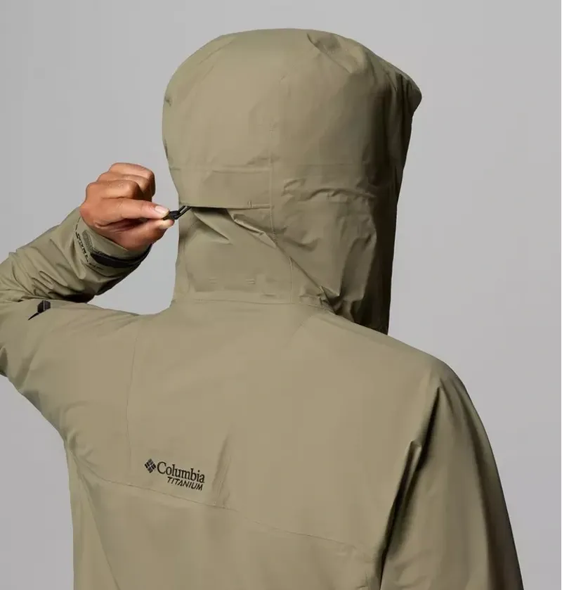 Columbia Mens Saudan Pro 3L Shell Waterproof Jacket in Stone Green-8