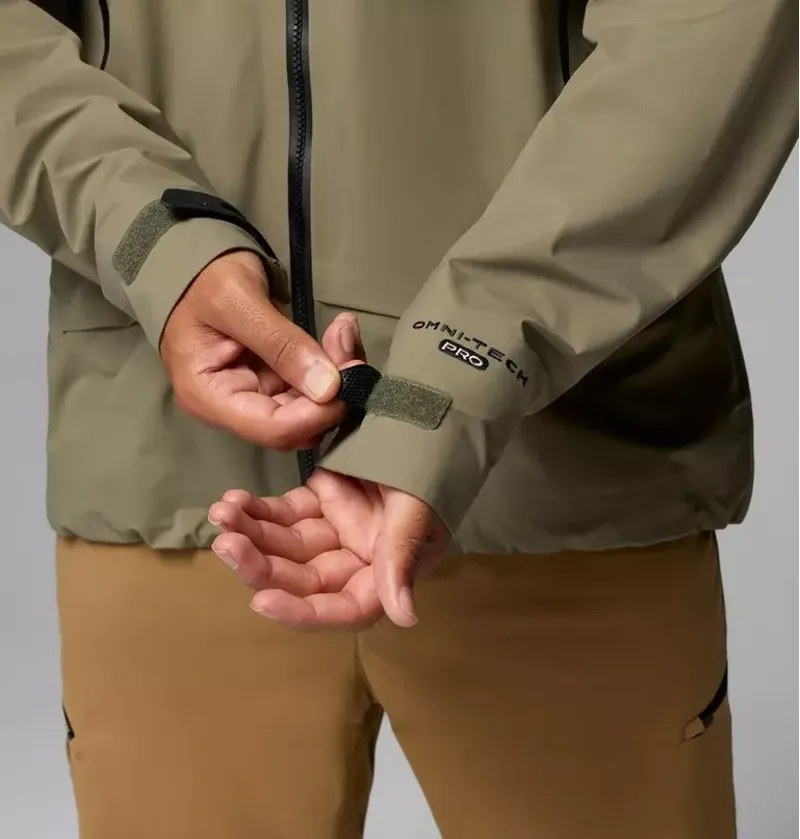 Columbia Mens Saudan Pro 3L Shell Waterproof Jacket in Stone Green-10