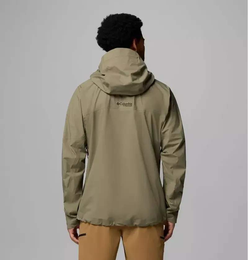 Columbia Mens Saudan Pro 3L Shell Waterproof Jacket in Stone Green-2