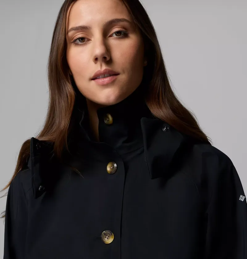 Columbia Womens Amazetrench Rain Jacket in Black-9
