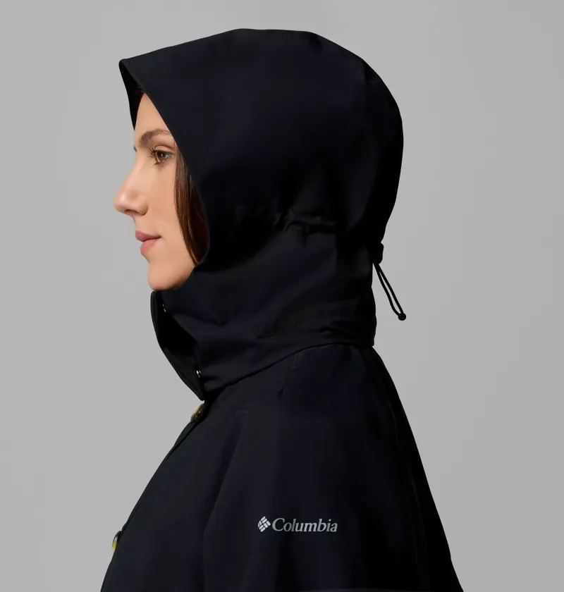 Columbia Womens Amazetrench Rain Jacket in Black-10