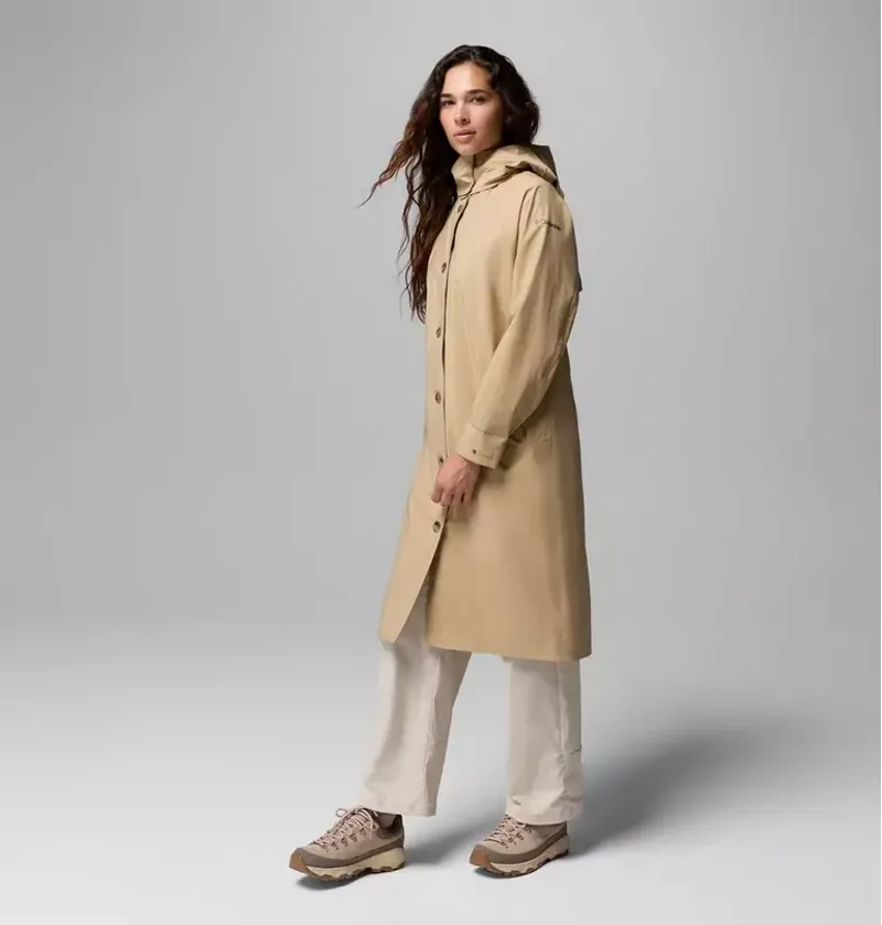 Columbia Womens Amazetrench Rain Jacket in Beach-3