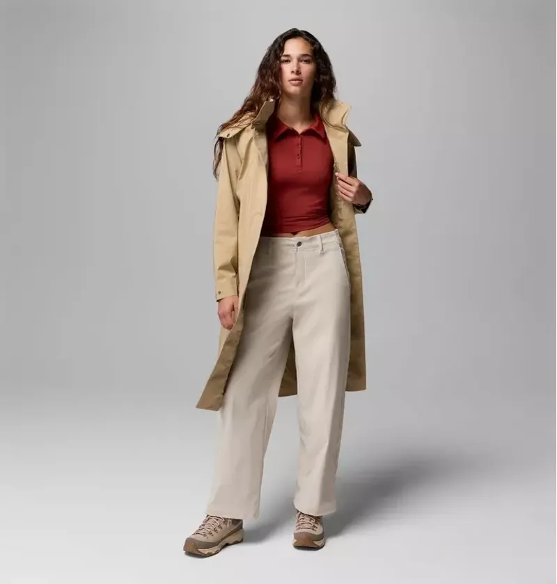 Columbia Womens Amazetrench Rain Jacket in Beach-4