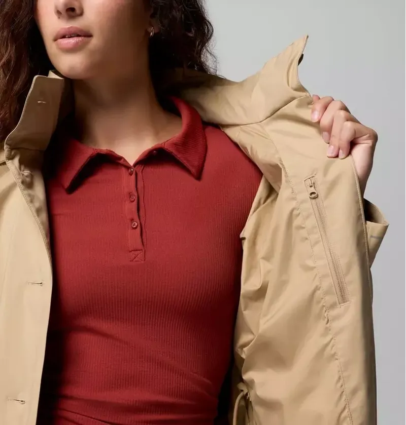 Columbia Womens Amazetrench Rain Jacket in Beach-6