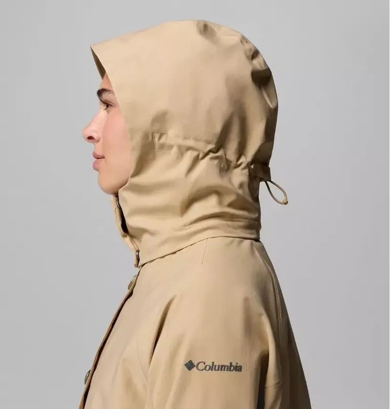 Columbia Womens Amazetrench Rain Jacket in Beach-9