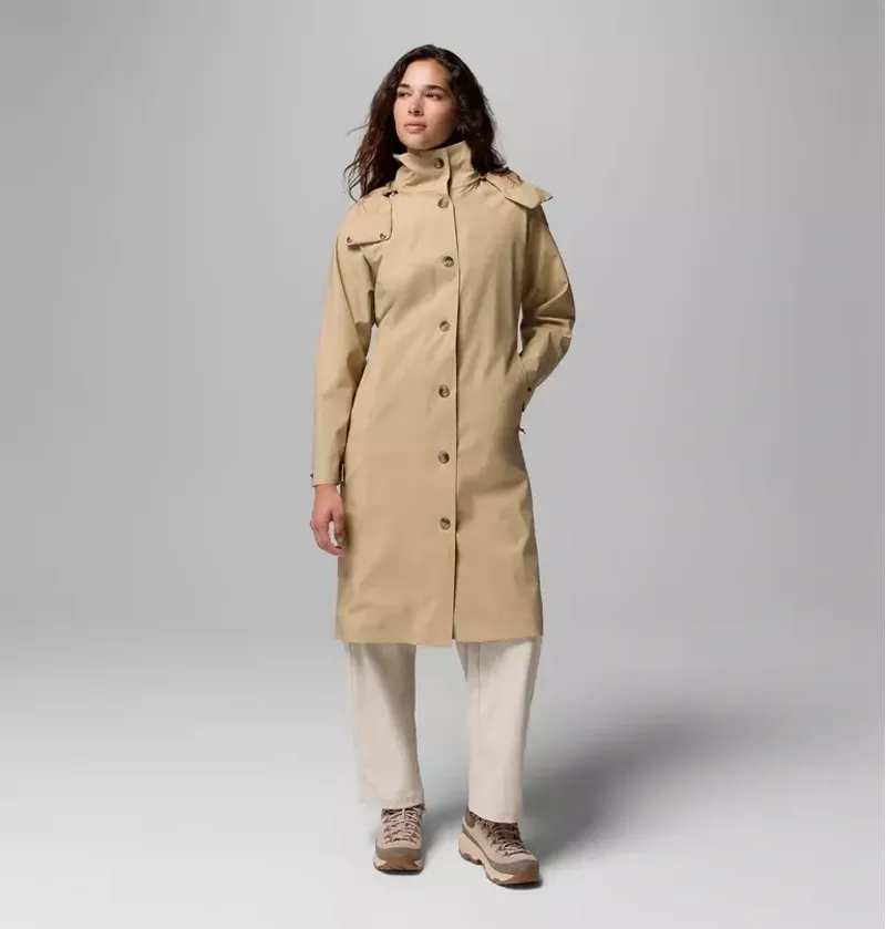 Columbia Womens Amazetrench Rain Jacket in Beach