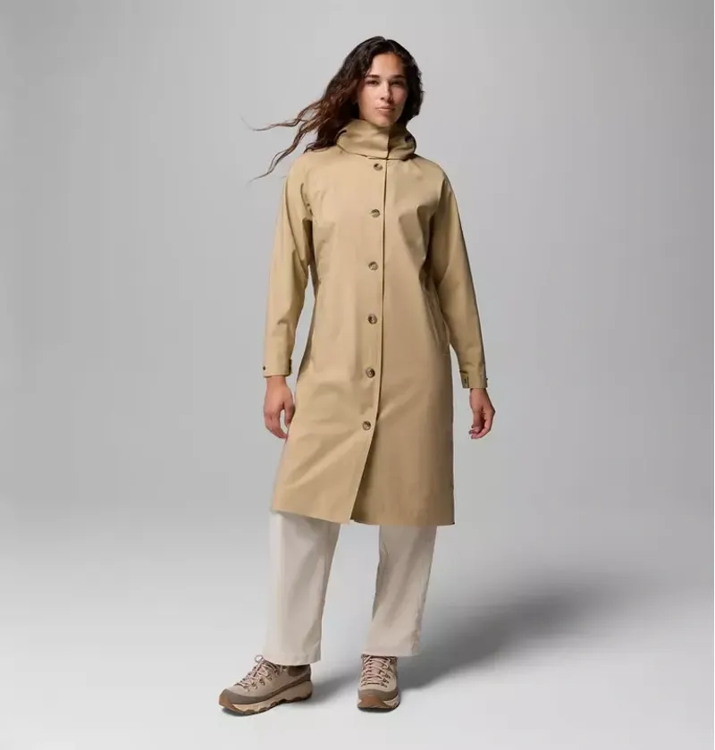 Columbia Womens Amazetrench Rain Jacket in Beach-1