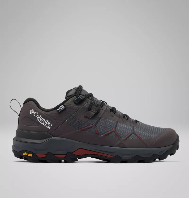 Columbia Mens Peakfreak Titanium Outdry Hiking Shoes in Dark Grey / Red Oxide-1