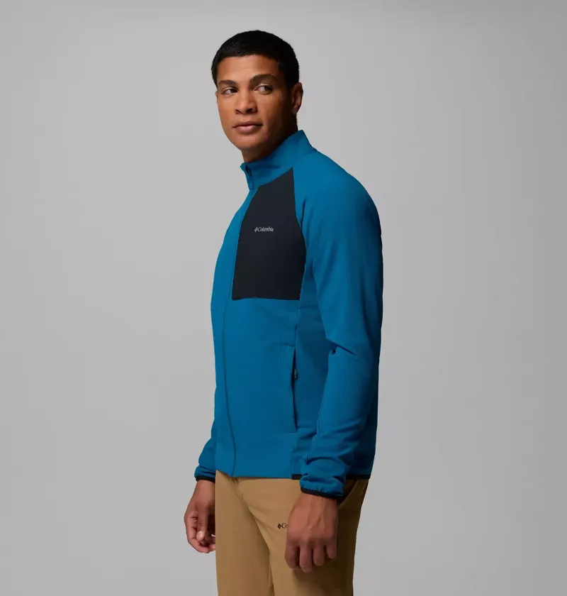 Columbia Mens Superior Summit Grid Full Zip Fleece in Phoenix Blue-2