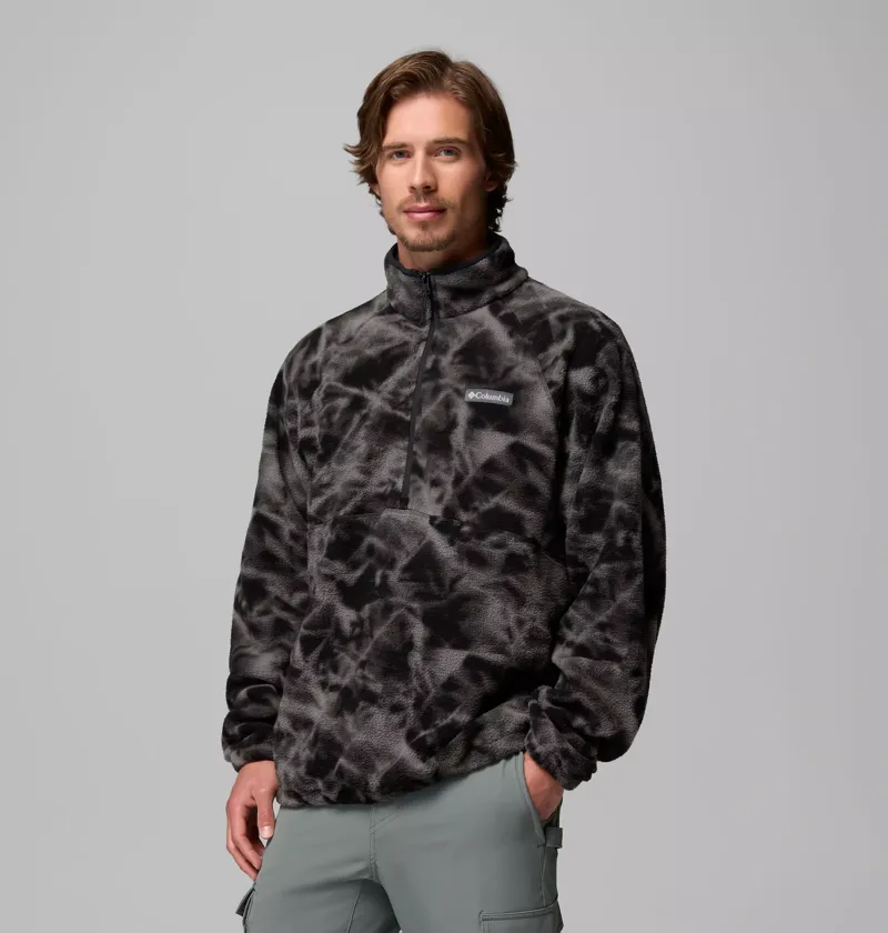 Columbia Men's Timber Crest MTR Fleece Printed Half Zip in Sedona Sage / Icypeaks-2