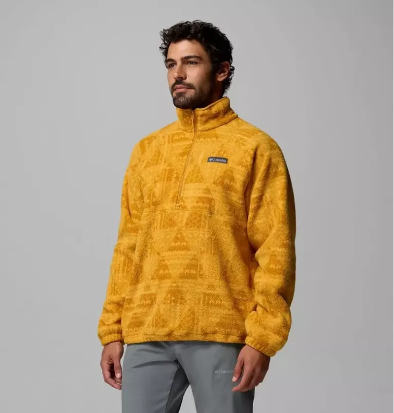 Columbia Men's Timber Crest MTR Fleece Printed Half Zip in Squash / Geomix-4