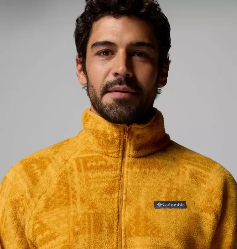 Columbia Men's Timber Crest MTR Fleece Printed Half Zip in Squash / Geomix-3