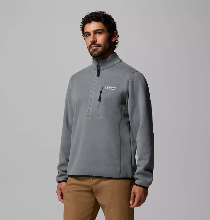Columbia Men's Sweater Weather Half Zip Fleece in Sedona Sage-1