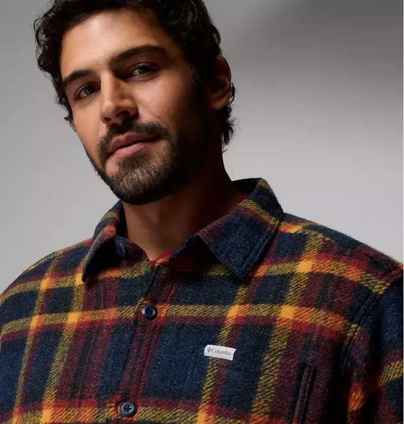 Columbia Men's Hunter Arch Shirt Jacket in Collegiate Navy-5