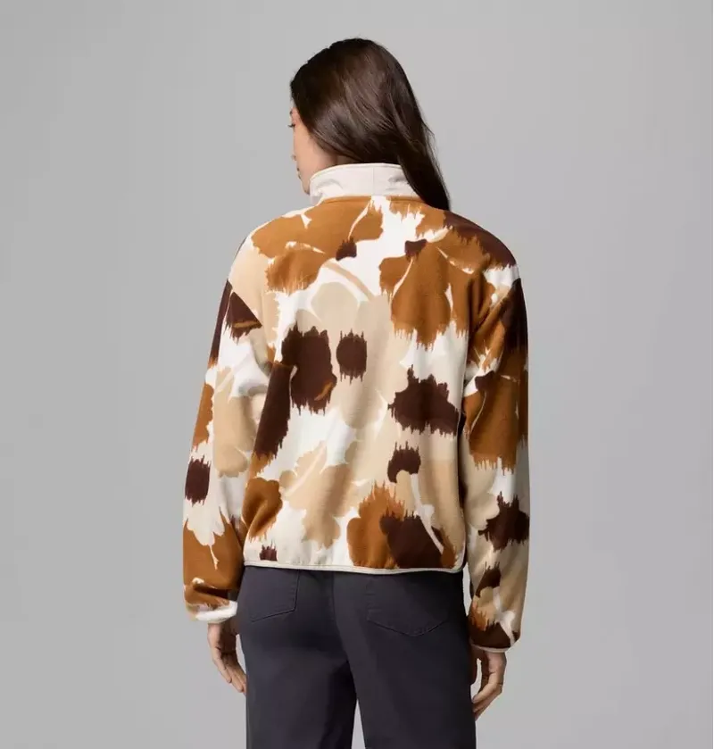 Columbia Womens Sequoia Grove II Printed Half Zip Fleece in Camel Brown Ikatbloom / Dark Stone / Tobacco-2