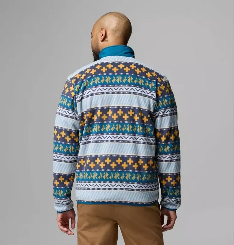 Columbia Mens Sequoia Grove II Full Zip Printed Fleece Jacket in Phoenix Blue Wizard Island-2