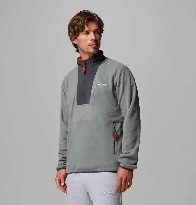 Columbia Mens Sequoia Grove II Half Zip Fleece in Sedona Sage / Shark-4