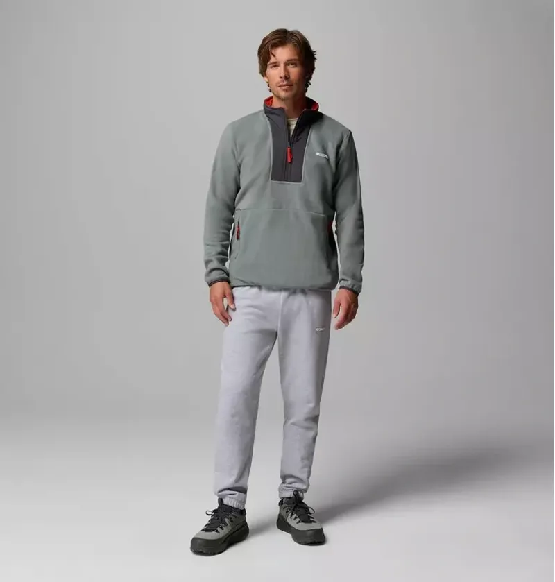 Columbia Mens Sequoia Grove II Half Zip Fleece in Sedona Sage / Shark-2