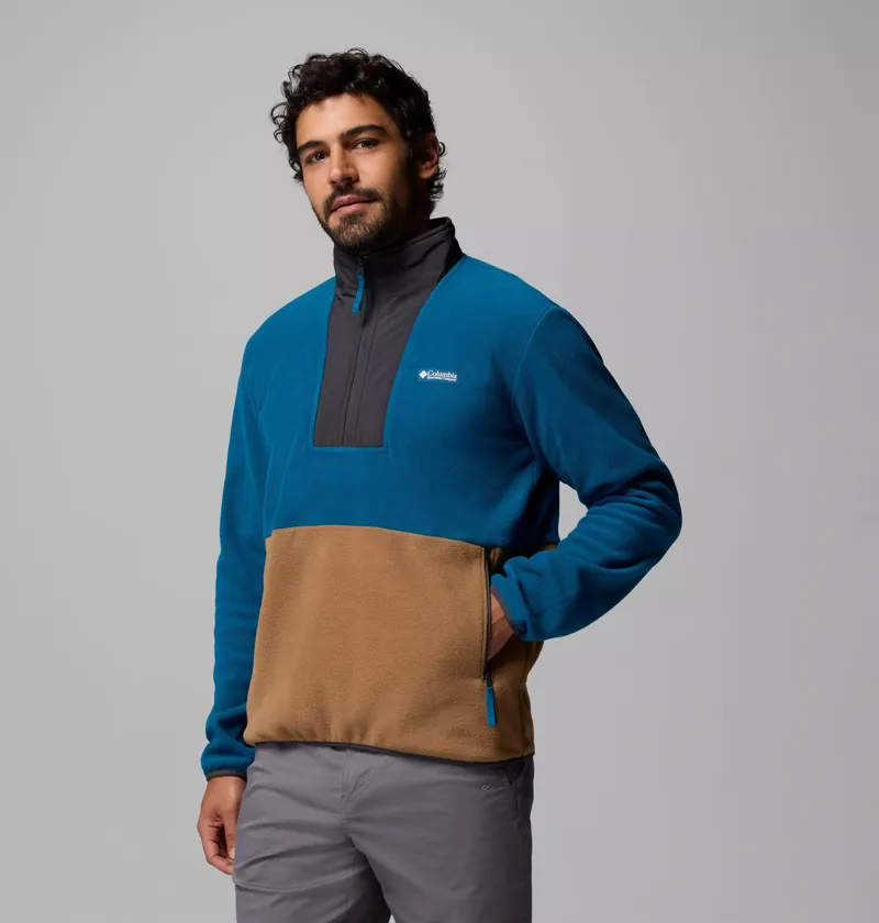 Columbia Mens Sequoia Grove II Half Zip Fleece in Phoenix Blue / Delta / Shark-2