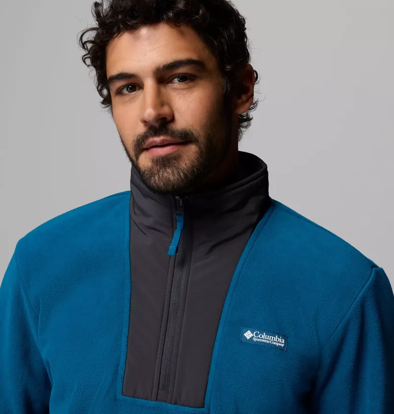 Columbia Mens Sequoia Grove II Half Zip Fleece in Phoenix Blue / Delta / Shark-4
