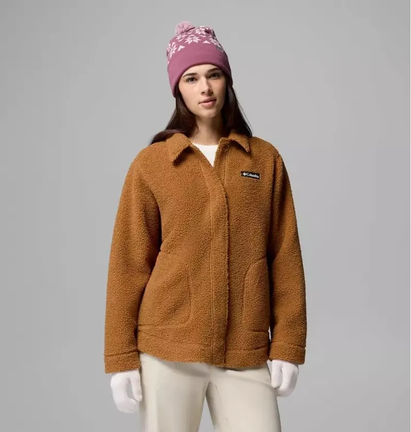 Columbia Women's Snowflake Beanie and Mitten Set in Antique Mauve / Mineral Pink / Powder Pink-1