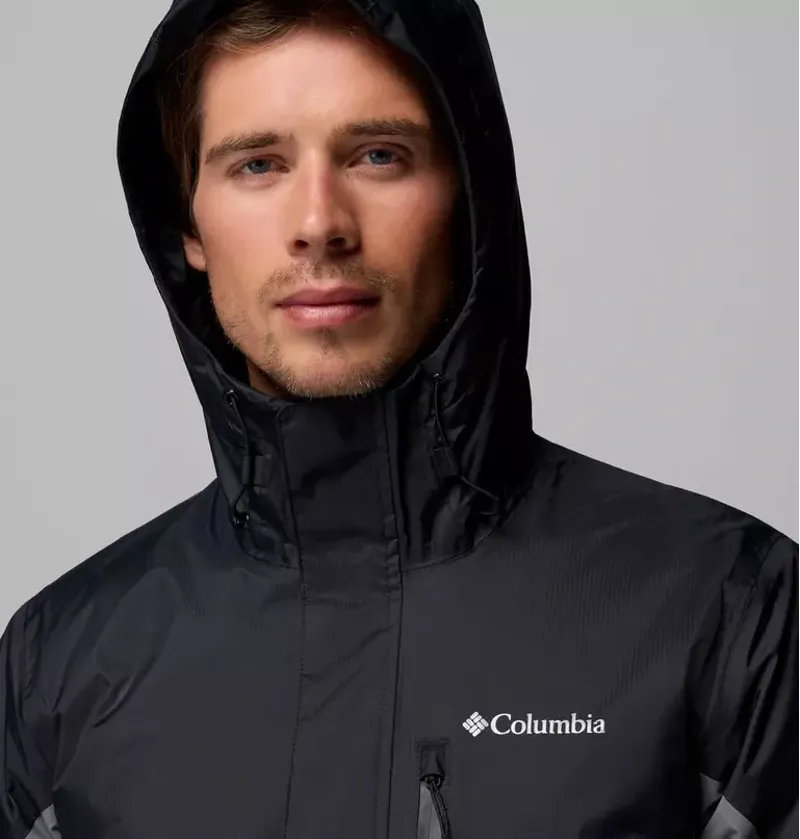 Columbia Mens Pouring Adventure Insulated Jacket in Black / City Grey-4