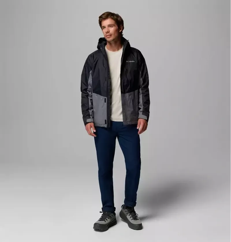 Columbia Mens Pouring Adventure Insulated Jacket in Black / City Grey-1