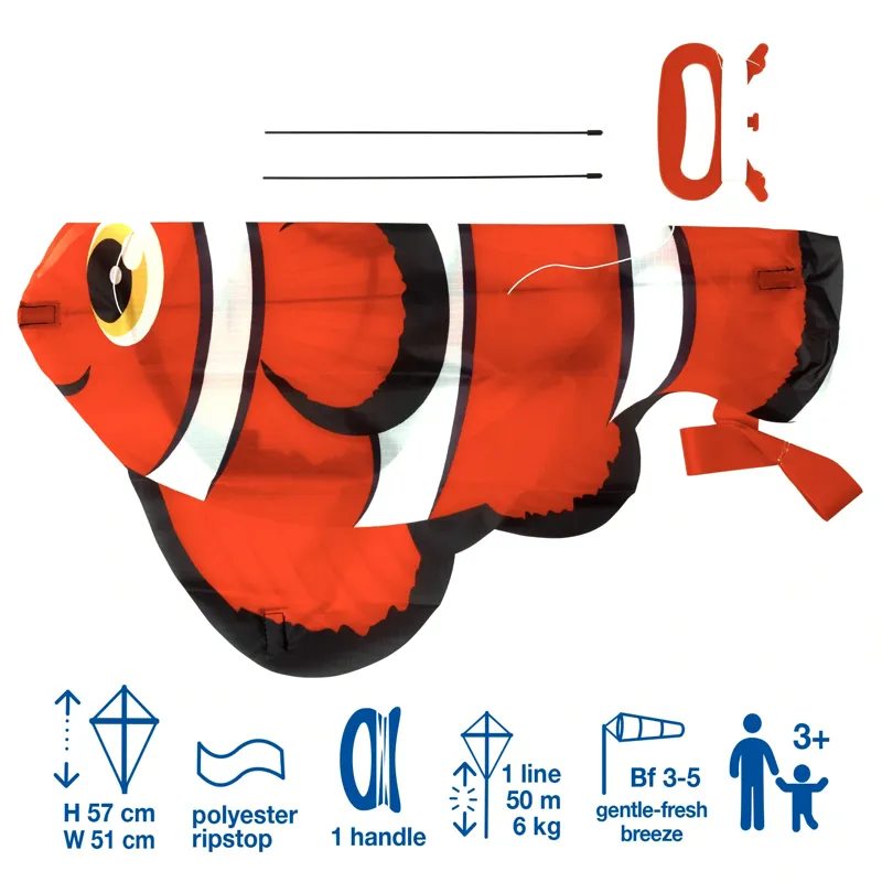 Brookite Clown Fish Fun Kite in Orange-1