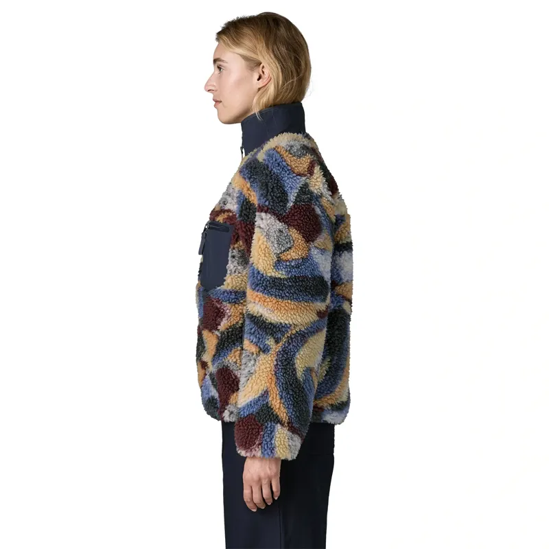Patagonia Women's Classic Retro-X Fleece Jacket in Smudge / Smolder Blue-3