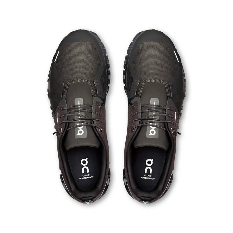 On Mens Cloud 6 Waterproof Shoes in Espresso / Black-4