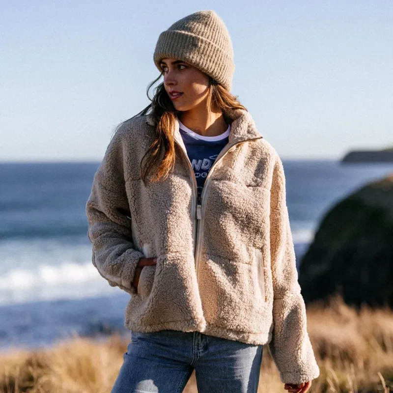 Rip Curl Womens Cala Nights Sherpa Jacket in Natural-6