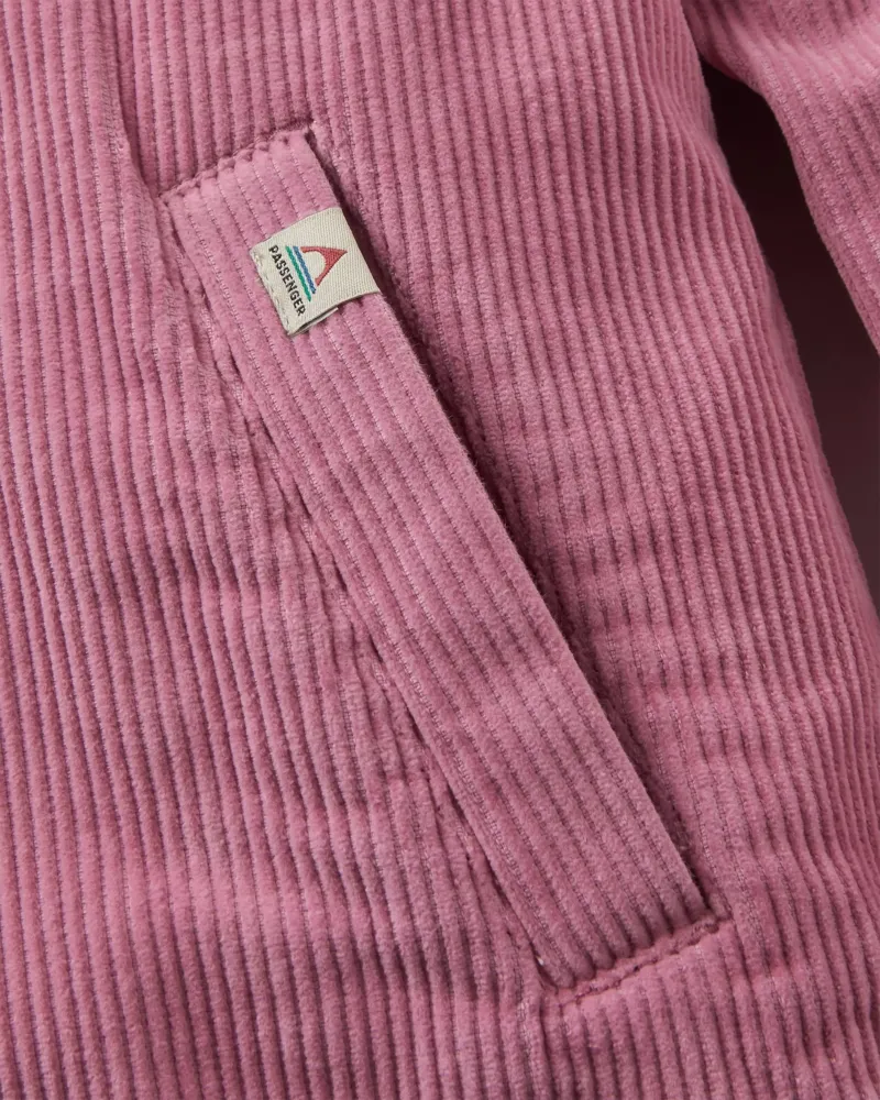 Passenger Womens Stella Heavyweight Cord Long Sleeve Shirt in Pink Haze-4
