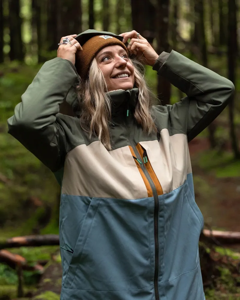 Passenger Womens Lumi Colour Block Parka in Dusty Ochre-2