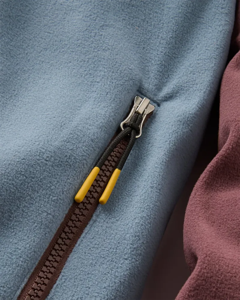 Passenger Mens Set Off Recycled Polar 1/2 Zip Fleece 2 in Brambleberry / Stormy Blue-3