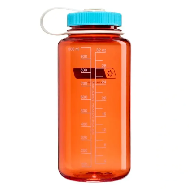 Nalgene Wide Mouth 1L Tritan Sustain in Flame / Blue Atoll Cap-1