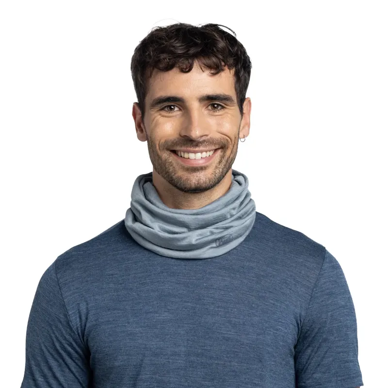 Buff Merino Lightweight Neckwear in Solid Flint-2