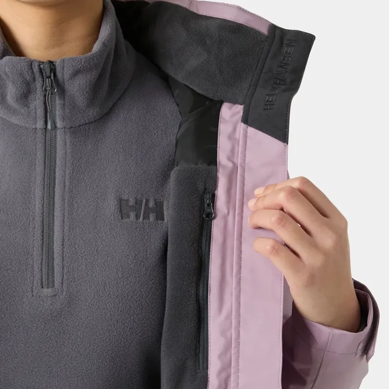 Helly Hansen Womens Crew Hooded Midlayer Jacket 2.0 in Purple Clay-1