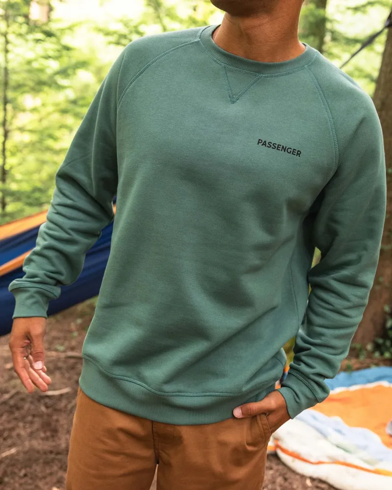 Passenger Mens Roamer Recycled Cotton Sweatshirt in Deep Ocean-2