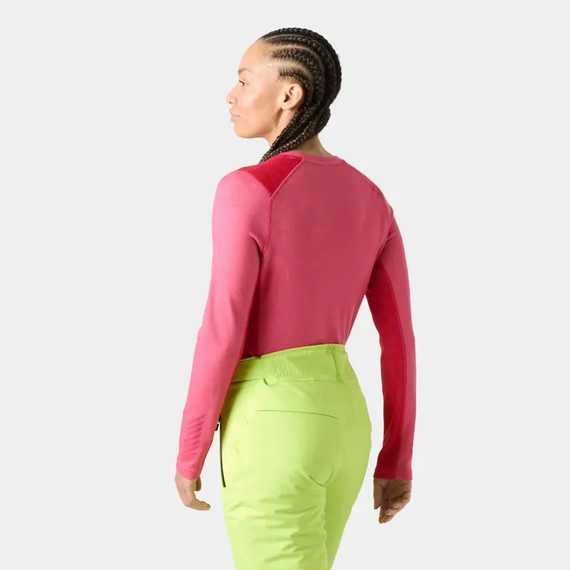 Helly Hansen Womens Lifa Merino Midweight Crew Base Layer in Hot Pink-3