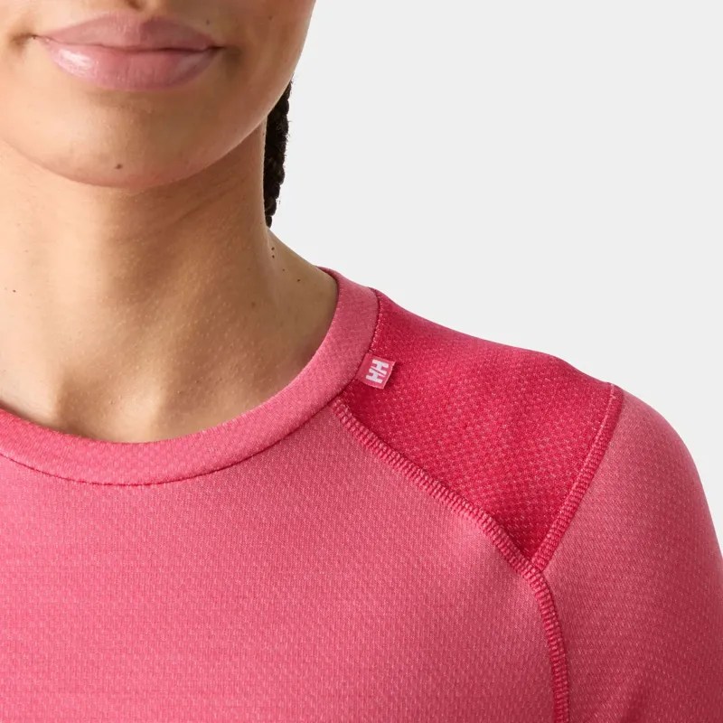 Helly Hansen Womens Lifa Merino Midweight Crew Base Layer in Hot Pink-4