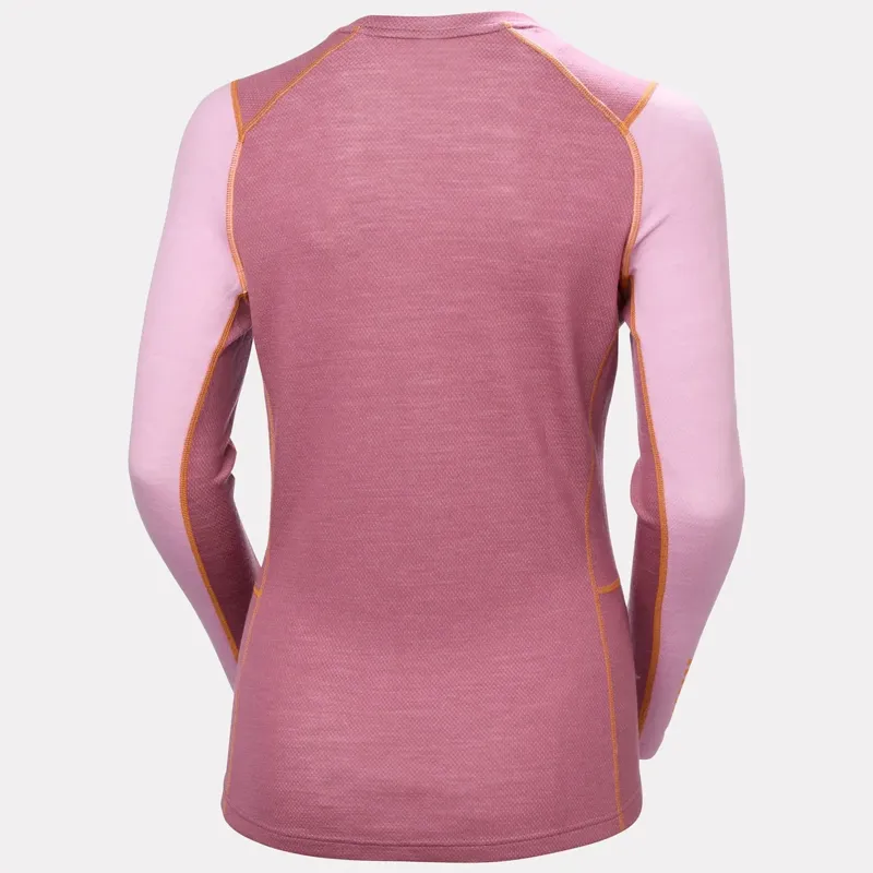 Helly Hansen Womens Lifa Merino Midweight Graphic Crew Base Layer in Cherry Blossom New Nordic-5