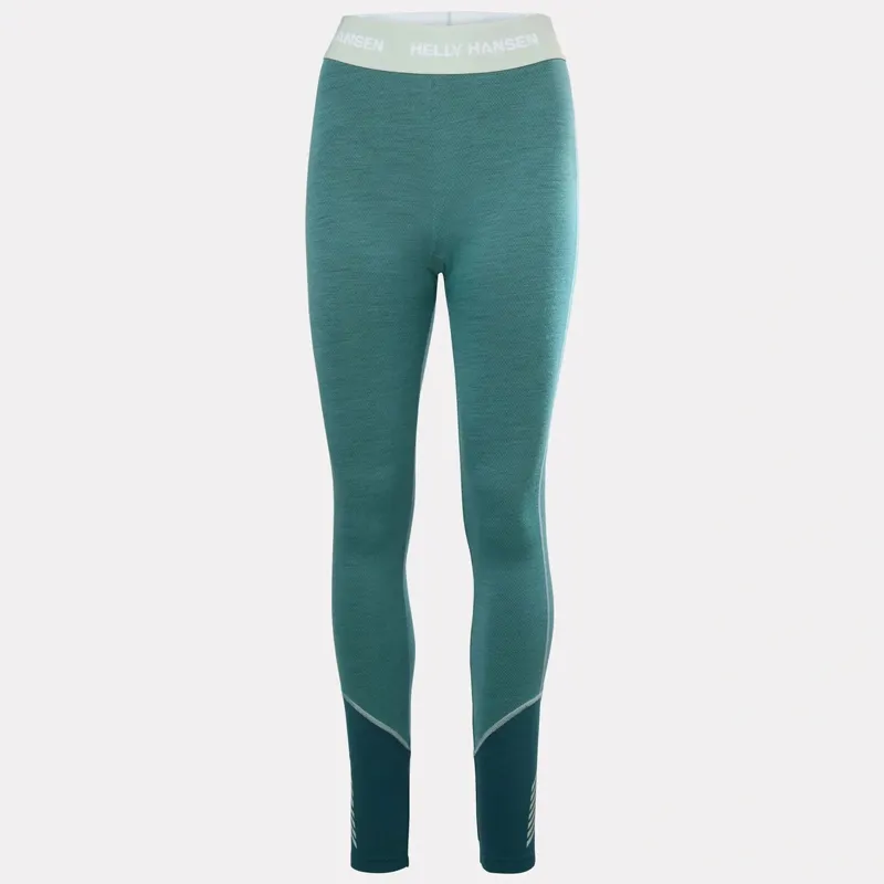 Helly Hansen Womens Lifa Merino Midweight Base Layer Pants in Opal Green-4