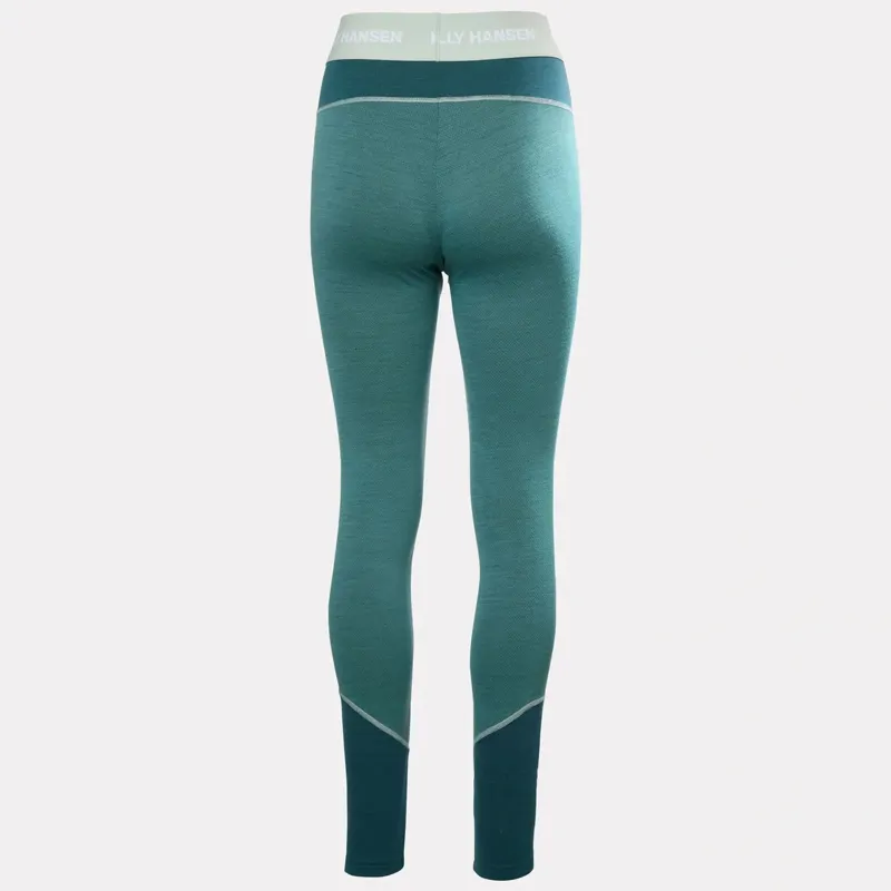 Helly Hansen Womens Lifa Merino Midweight Base Layer Pants in Opal Green-5