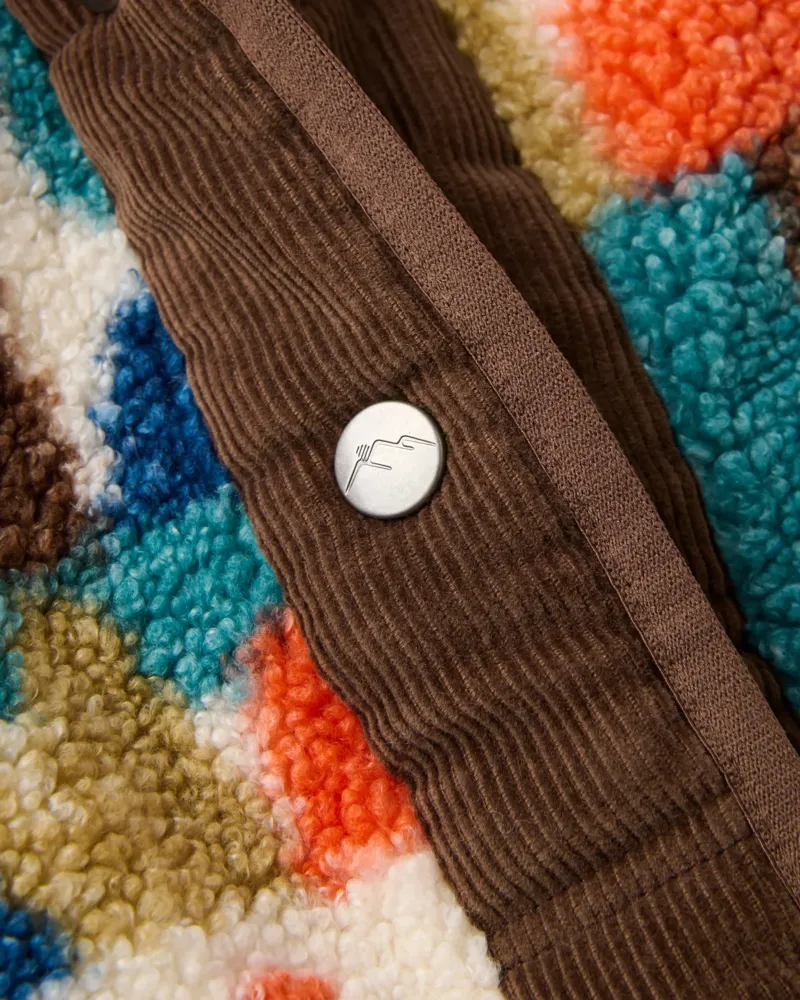 Passenger Womens Clover Recycled Sherpa Fleece Jacket in Lost On Purpose Pacific Green-2