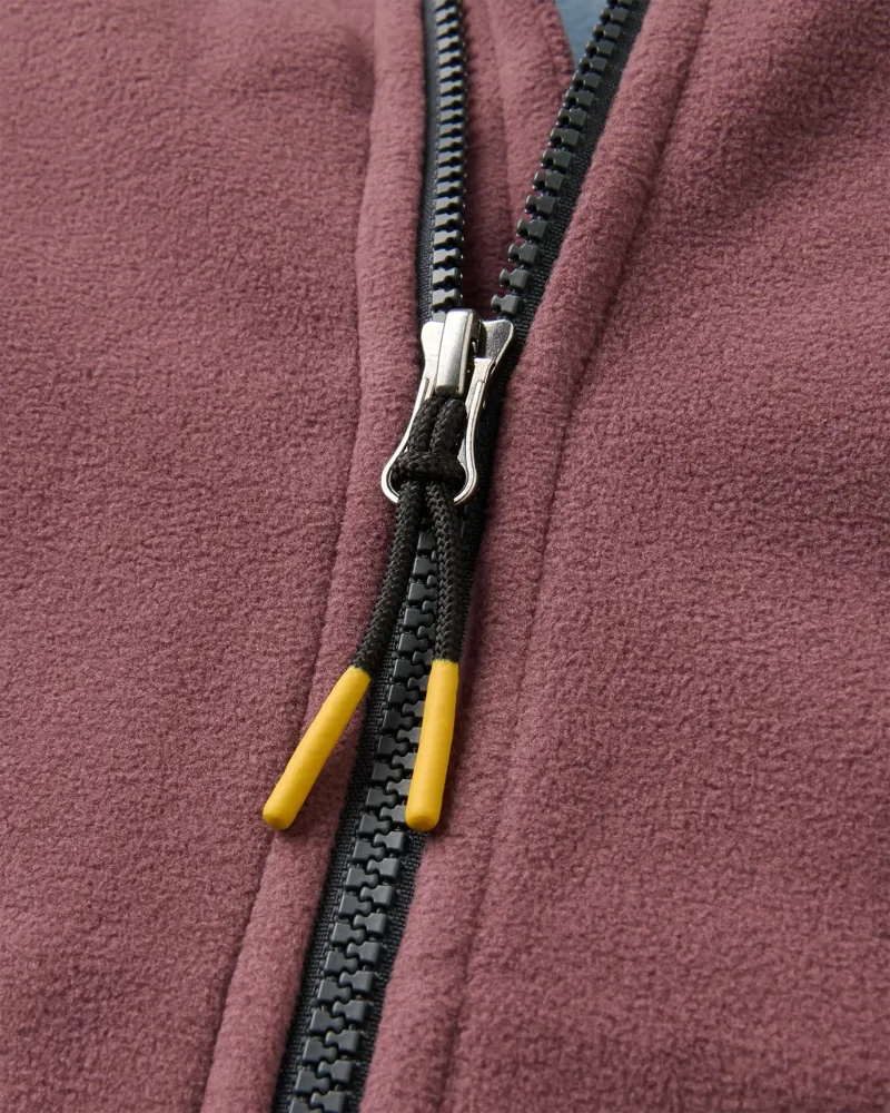 Passenger Mens Set Off Recycled Full Zip Polar Fleece in Brambleberry / Stormy Blue-2