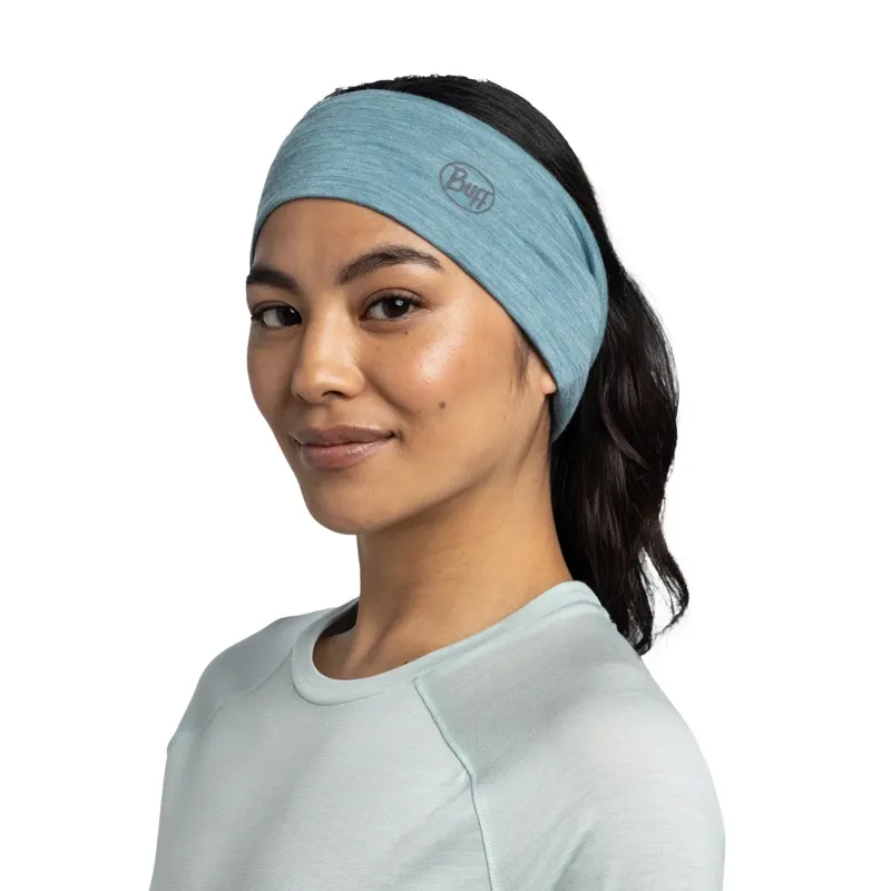 Buff Merino Lightweight Headband in Solid Pool-1